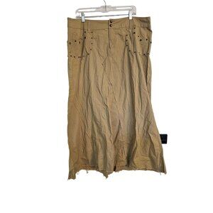 Venezia Studded Maxi Skirt Size 20 lightweight cotton raw hem Beige